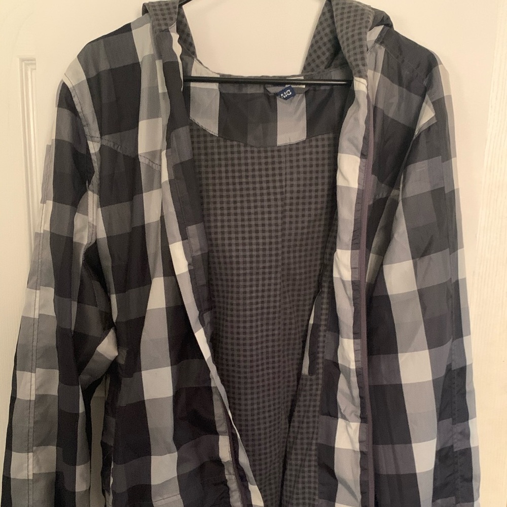 Grey/Black Checkered Windbreaker